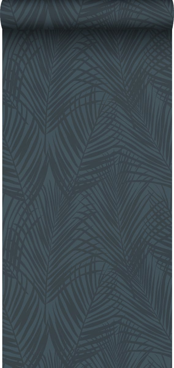 ESTAhome behang palmbladeren donkerblauw - 53 cm x 10.05 m - 139433