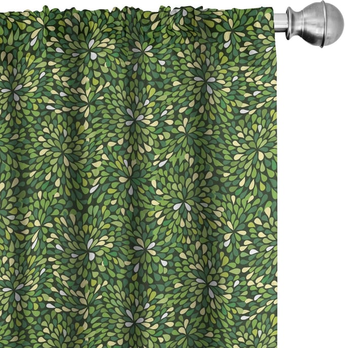 ABAKUHAUS Gordijnen – Grafische Weide Sprouts – 2x75x175 cm – Groen