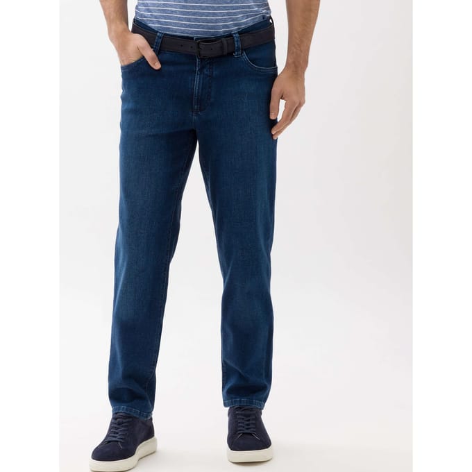Eurex Heren Jeans  Style LUKE BLUE STONE, denim blauw regular, maat 64