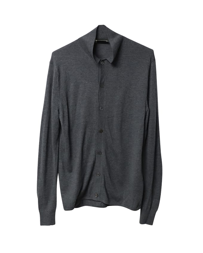 Acne Studios vest met kraag en knoopsluiting in grijze wol