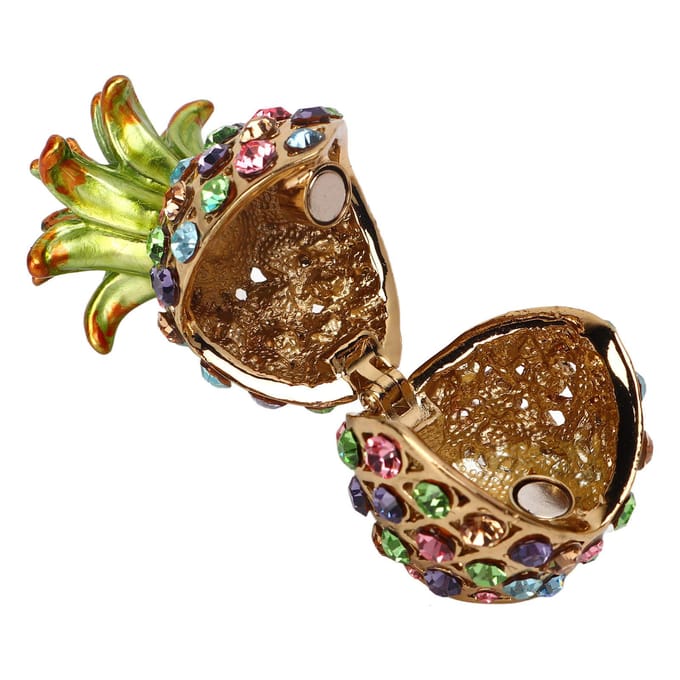 Boîte à Bijoux Ananas Taille Mini Strass Alliage Couleurs Vives Large Application Boîte Bijoutée pour brown