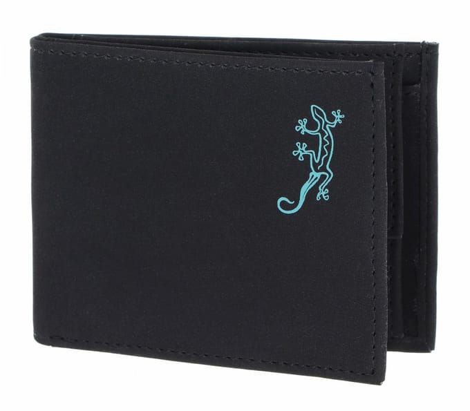 oxmox portemonnee New Cryptan Pocketbörse Lizard Print Cyan Black zwart