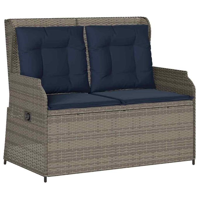 vidaXL - Tuinbank - Grijs - poly - rattan