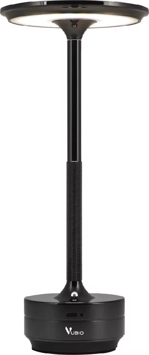 Vubio Draadloze Tafellamp - Zwart - Oplaadbaar - Dimbaar - Touch lamp - 27cm - Industrieel - Sfeerverlichting - Restaurant