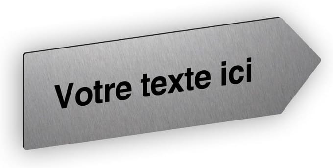Zelfklevende Richtpijl met Gepersonaliseerde Tekst, Geborsteld Aluminium 20x6 cm