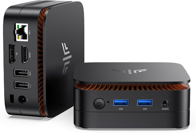 Mini PC 16GB DDR4 256GB SSD voor Kantoor - Dual Screen 4K Mini Computer met HDMI en Gigabit Ethernet