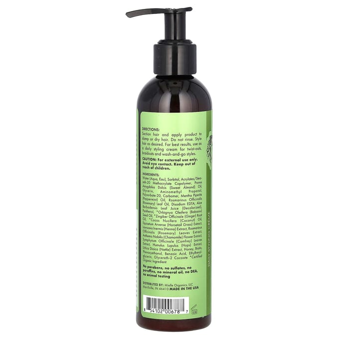 Mielle, Dagelijkse Styling Crème, Rozemarijn Munt, 8 fl oz (240 ml) beige