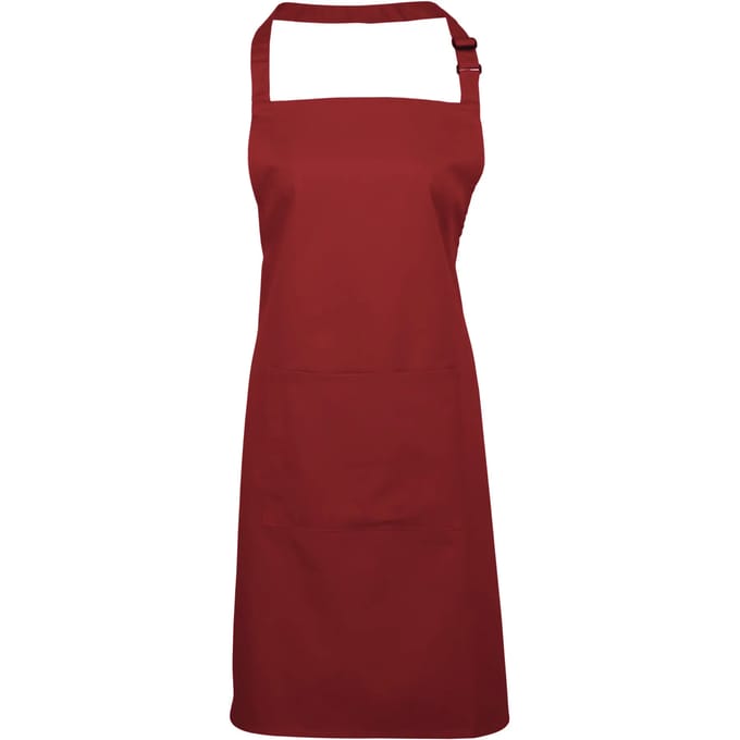 Premier Colours Bib Apron With Pocket PR154 - Burgundy - One size