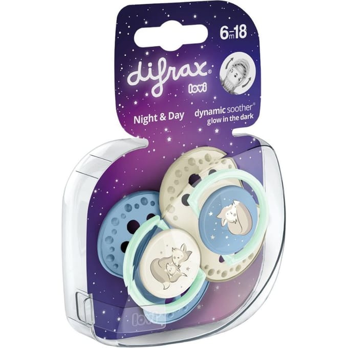 Difrax LOVI Fopspeen Dynamisch - Classy - 6 tot 18 Maanden - Lichtblauw & Beige - 2 Stuks