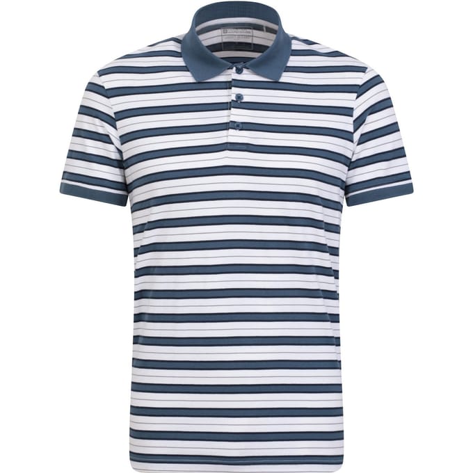 Mountain Warehouse Heren Wren Stripe Katoenen Poloshirt (Wit)
