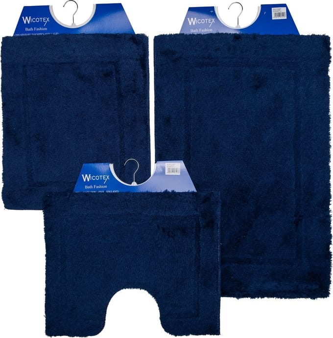 Bidetmat uni blauw-Antislip onderkant