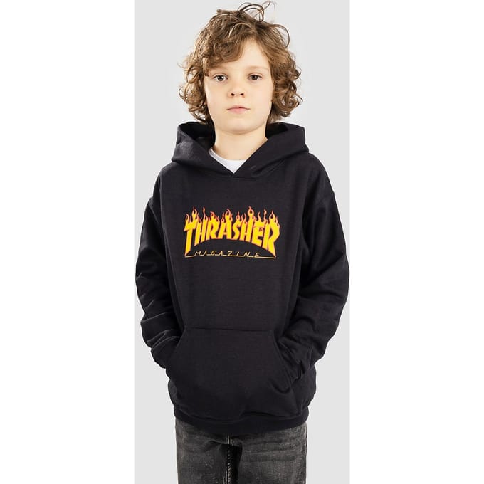 Thrasher Flame Kids Kids Hoodie zwart