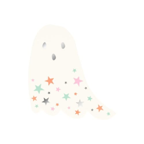 Meri meri halloween - bordjes papier groot à 8 stuks, spook met sterren