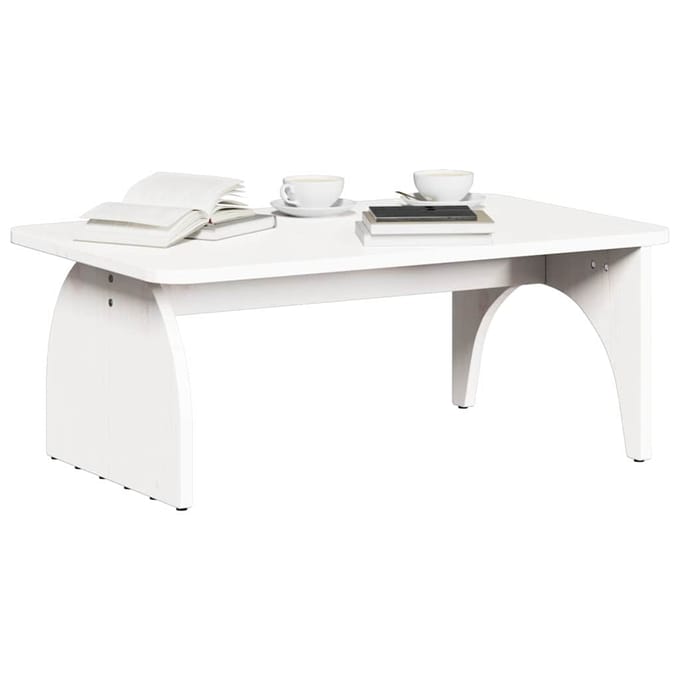 vidaXL - Salontafel - Wit - 80 - x - 50 - x - 31 - cm - Massief - grenenhout