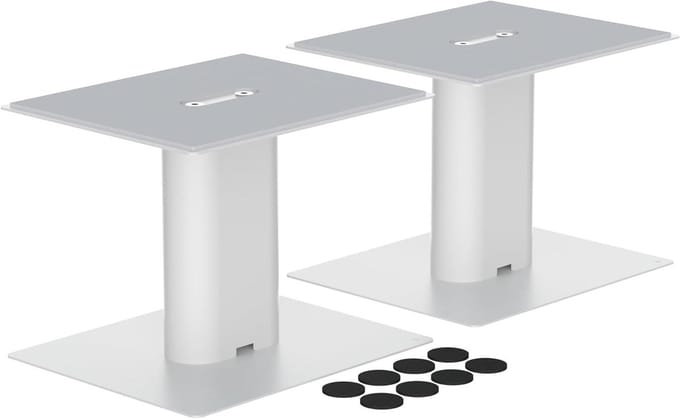 Luidsprekerstandaards - Speaker Verhogers - Betere Geluidsweergave - Set van Twee - 20x16.5cm Basis - Wit