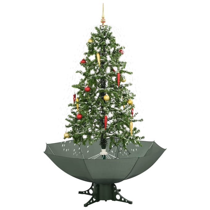 vidaXL - Kerstboom - sneeuwend - met - paraplubasis - 170 - cm - groen