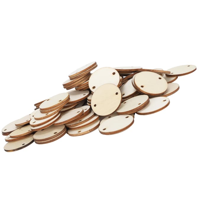 100 Stuks Houtsnippers DIY Ronde Blanco Hangers Huisdecoratie Handgemaakte Accessoires beige