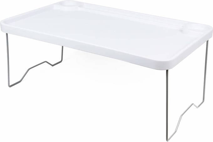 Benson Opklapbare laptop tafel - Kunststof - Wit - 57 x 35 x 23 cm