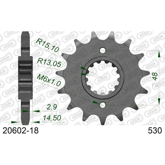 Tandwiel Afam 530 18 dents