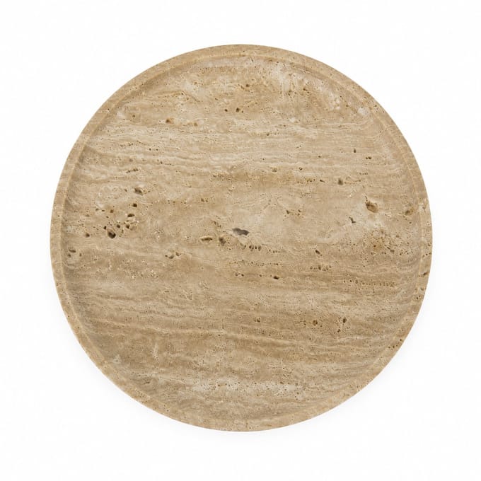 Marmoree - Travertin Tray - Dienblad - Rond - Natuursteen - Beige - 30cm