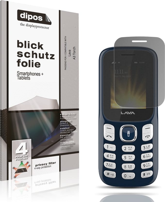 dipos – Matte Privacy Screenprotector geschikt voor Lava A3 Torch | Anti-Spy Beschermfolie