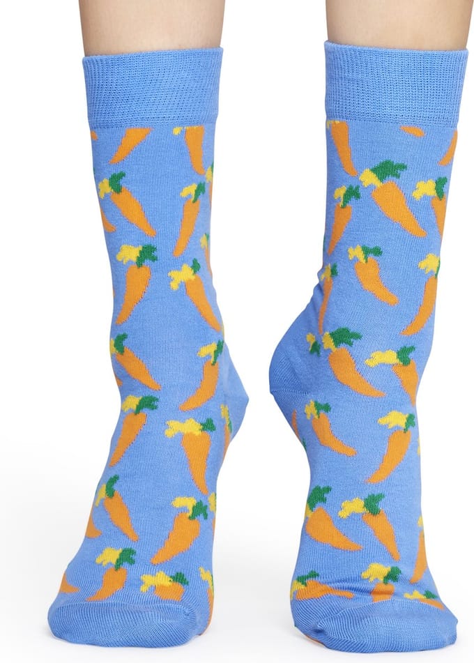 Happy Socks Carrot Sokken - Lichtblauw - Maat 36-40