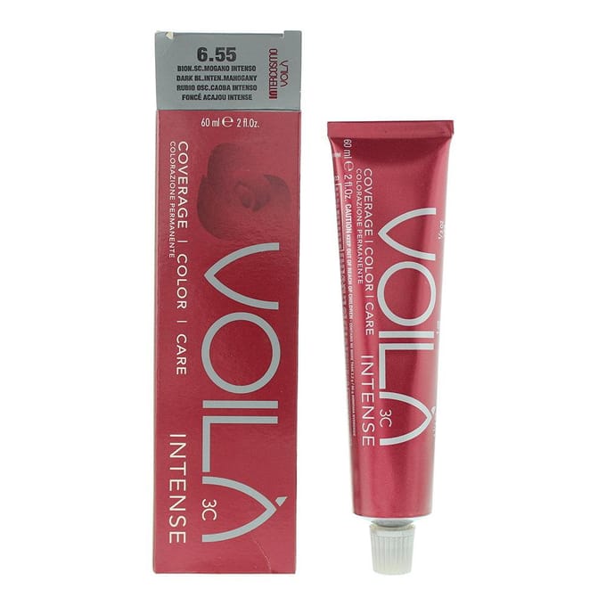 Intercosmo, Voila 3C Intense, Permanente Haarkleur, 6.55 Donkerblond Intens Mahonie, 60 ml