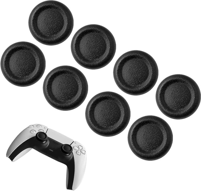 Set van 8 Controller Covers voor PS5 en PS4, Antislip Grip, Siliconen Duim Covers voor Gaming Accessoires in Zwart