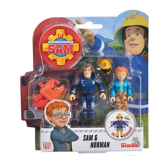 Simba Brandweerman Sam 2 Figuren + Accessoires Assorti
