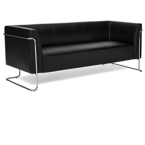 Loungesofa CURACAO Kunstleder 3-zits zwart hjh OFFICE