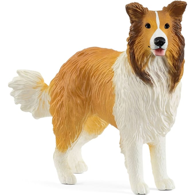 Schleich boerderij wereld collie speelfiguur - bruin en wit, 7 cm