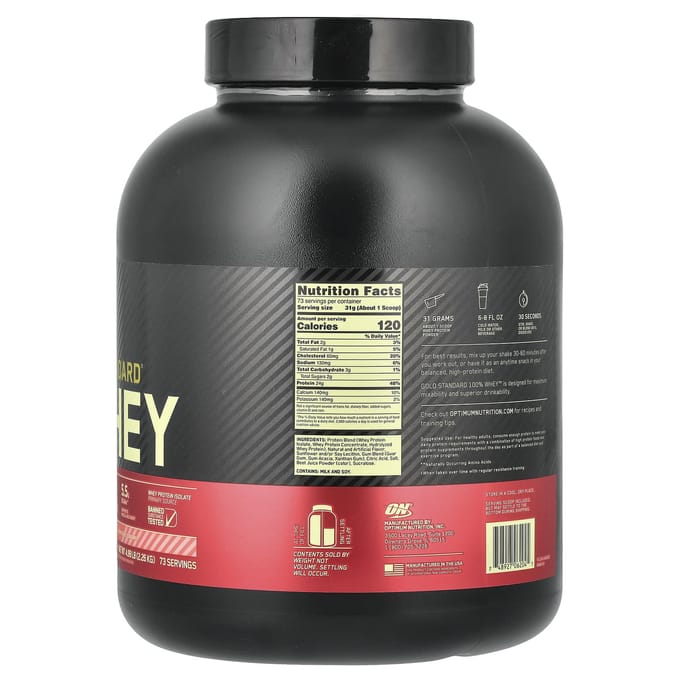 Gold Standard 100% Whey, Aardbeien & Room, 2,26 kg(4.98Lbs)