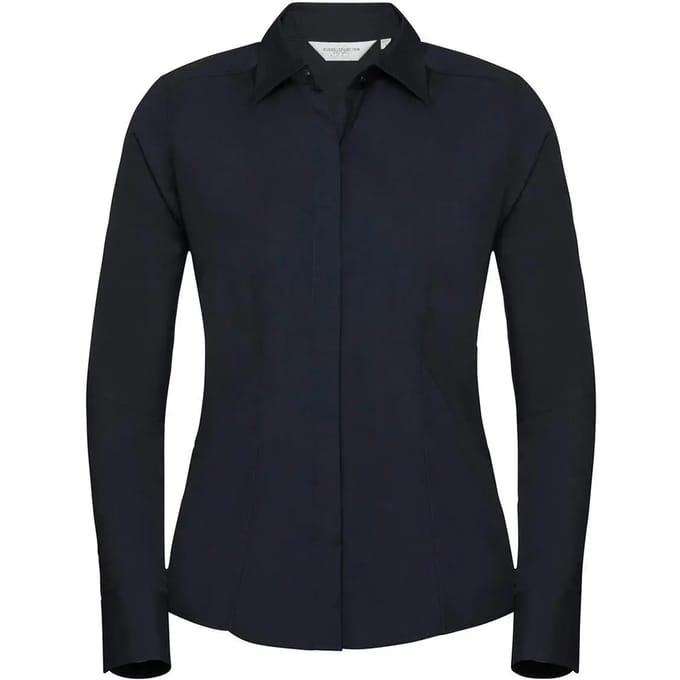 Dameshemd met lange mouwen Russell Athletic Fitted Poplin