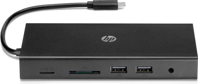 USB Hub HP Concentrador multipuerto USB-C HP de viaje Black