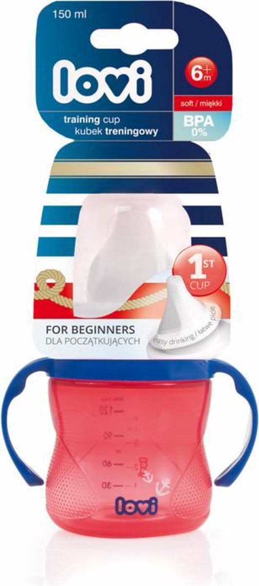 LOVI Marine rood trainingsbeker 6+ m, 150 ml 150 ml