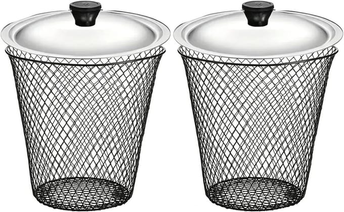 Bodemwormcomposter - Roostermanden - Afval Verwerken - Efficiënte Afbraak - 2 Stuks - Metaal