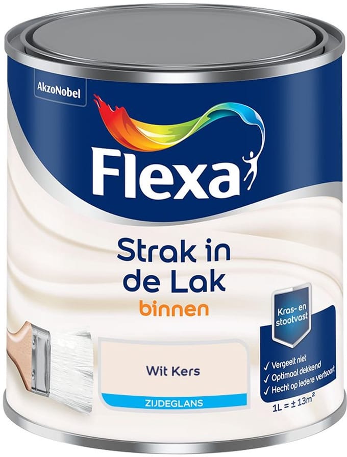 Flexa - Strak In De Lak Binnenlak Zijdeglans - Wit Kers - Mengverf - 1 L