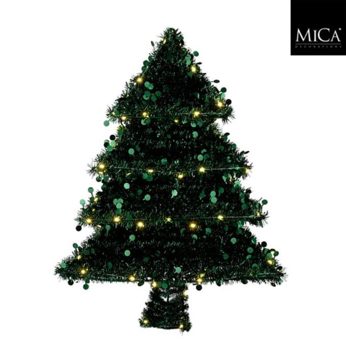 Kerstboom d.groen bo led - l57,5xb43xh7,5cm