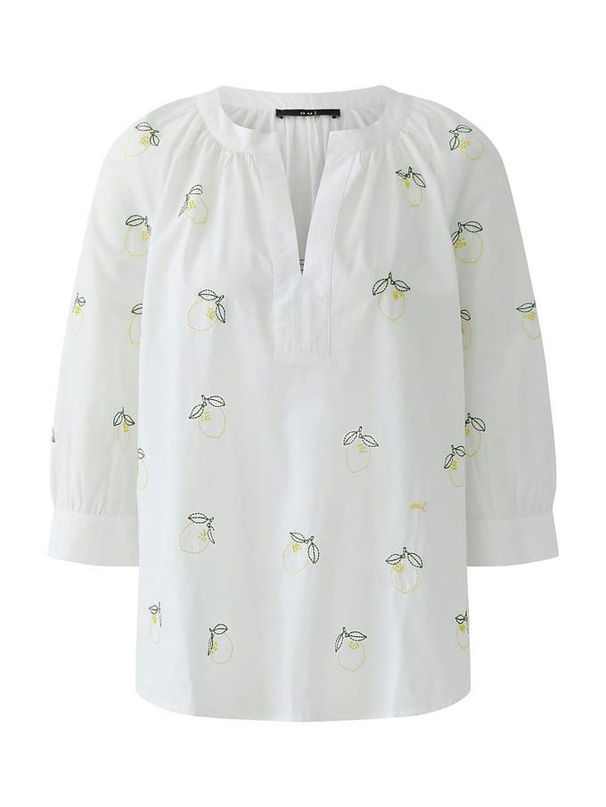 regular fit tuniekblouse met stitchings en 3/4-mouw