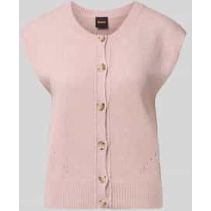 Relaxed fit mouwloos vest met wol en alpaca, model 'FOLDERIO'