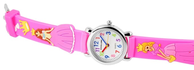 EXCELLANC Excellanc kinderhorloge zilverroze, Mineralglas