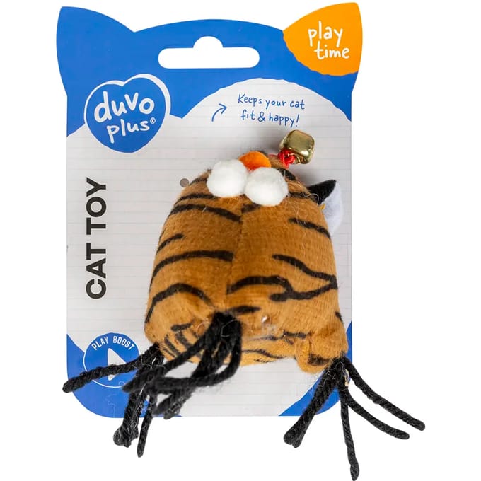 Pluche driehoekig kattenspeeltje met belletje Duvoplus