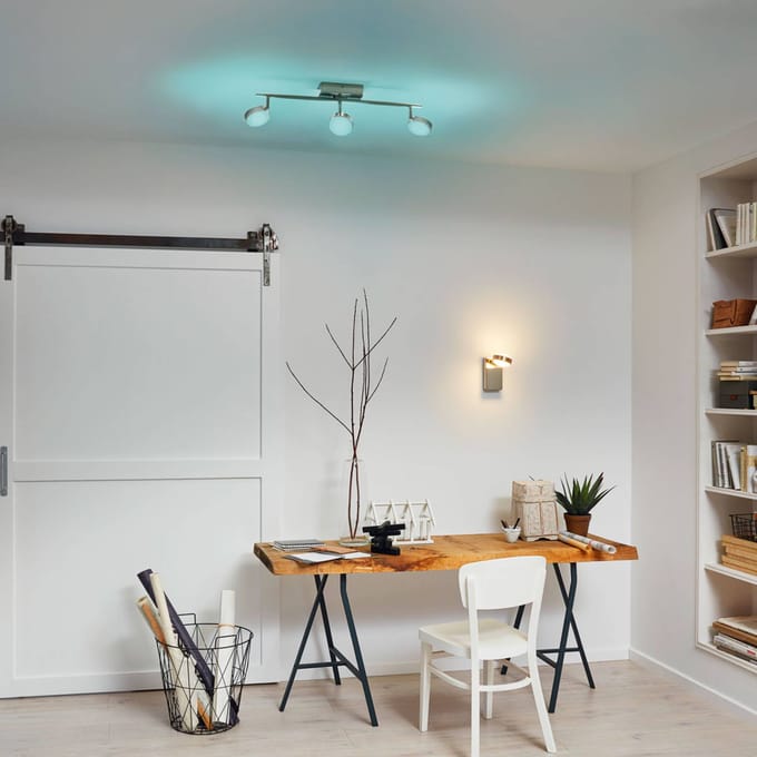 EGLO Connect Corropoli-C Opbouwspot - 1lichts - Nikkel - LED - WIt