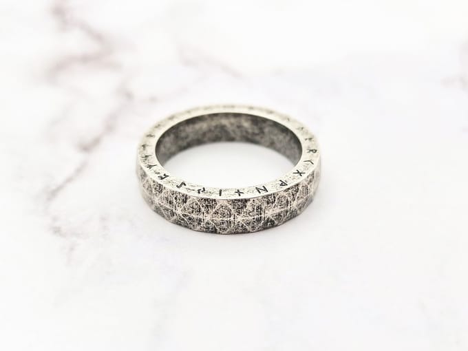 Mei's - Viking Geo Runes - ring heren - runen - RVS zilver - ringmaat 55 mm