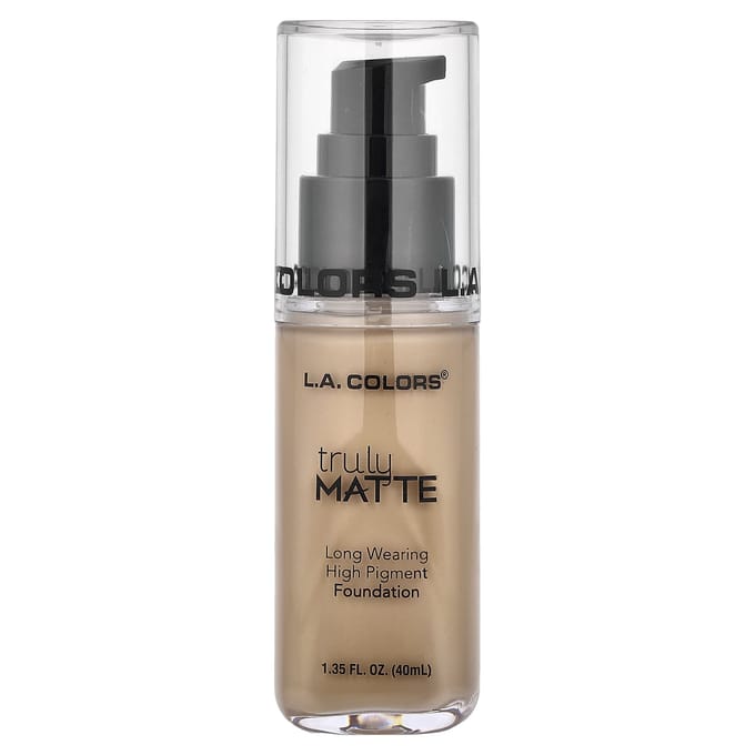 LA. Colors Truly Matte Foundation, CLM355 Beige Moyen, 40ml (1,35 fl oz) gray