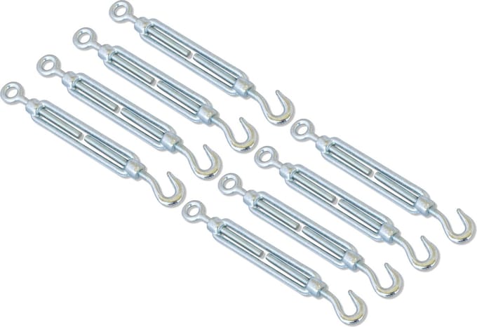 AMIG Draadspanner M6 110mm | Haak / Oog | 8 stuks | Spanschroef Spanner | Verzinkt Smeedstaal