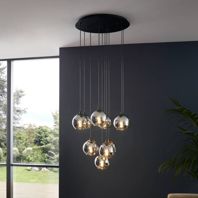 EGLO Ariscani Hanglamp - Ø 65,5 cm - Rookglas | Smoke glas - Zwart