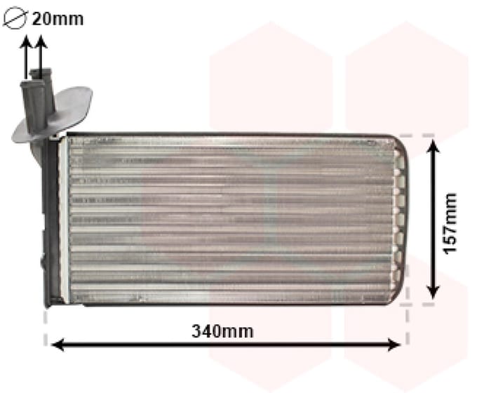 Van Wezel - KACHEL RADIATEUR VOOR VW TRANSPORTER CARAVELLE 1996-2003 701819031A