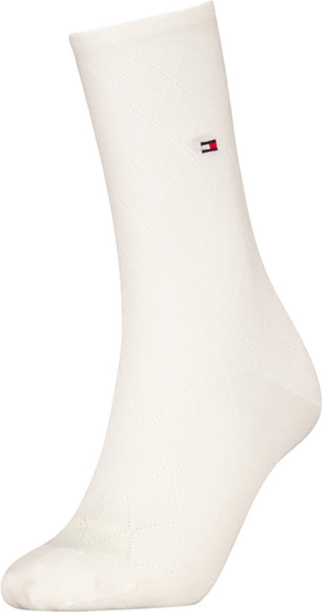 Tommy Hilfiger dames sokken premium argyle wit