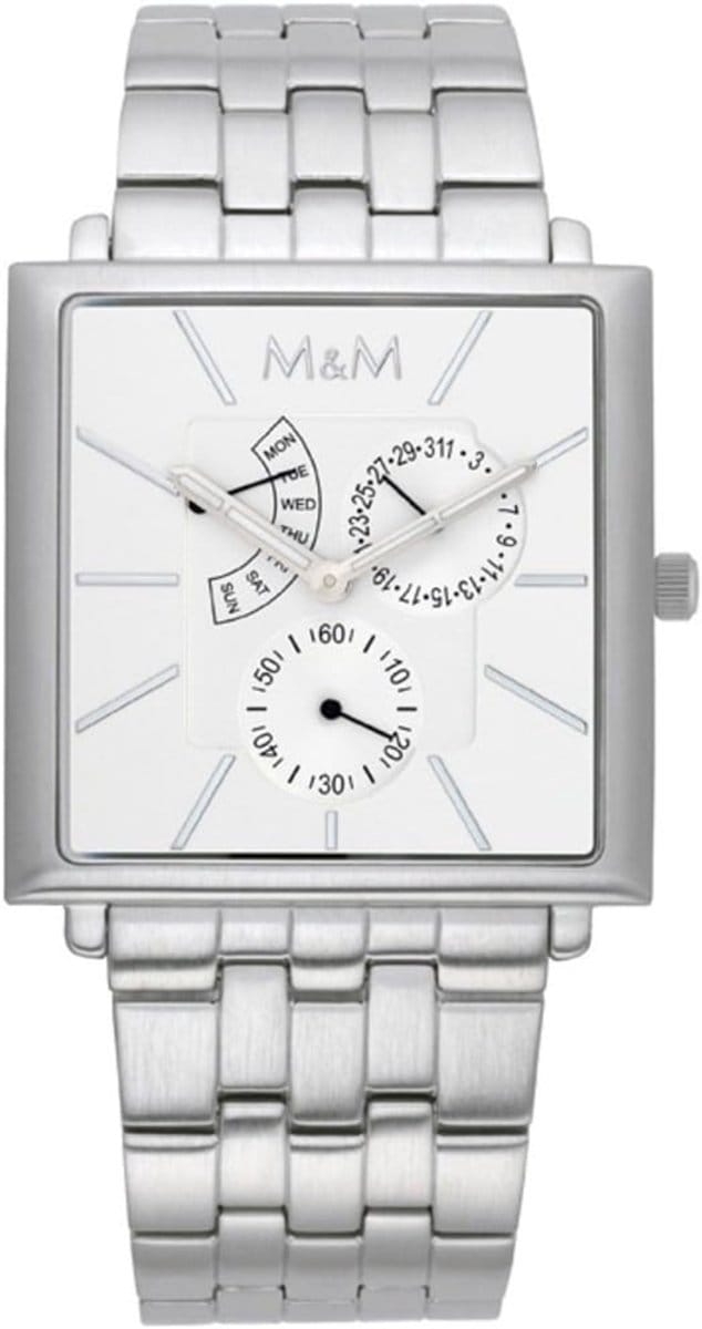 M & M M11702-122 Horloge - Staal - Zilverkleurig - Ø 38 mm